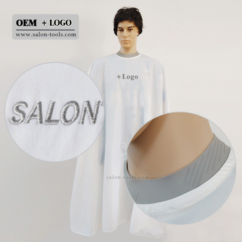SC01-shaving cape salon Waterproof Gown Rubber Custom Hair Cutting Barber with logo Silicone Neck Capes