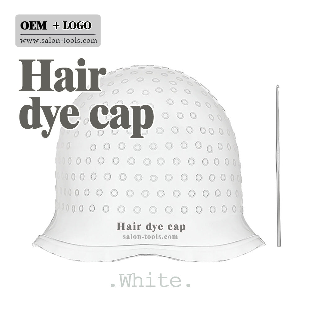 3pcs-Hair Coloring Highlighting Cap Reusable Silicone Highlight Cap Pull Through Caps for Hair Coloring Frosting Cap with Hook Hair Dye Cap with Holes Hair Salon Tools Hairdressing Highlighting Kit HD01