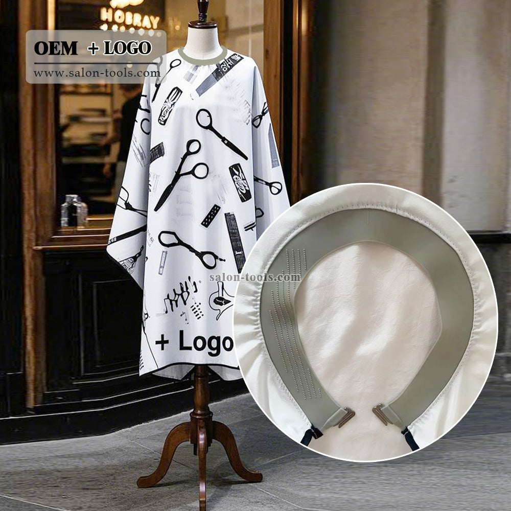 SC06-cutting cape shaving cape salon Waterproof Gown Rubber Custom Barber with logo Silicone Neck Capes