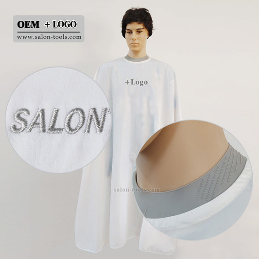 SC01-shaving cape salon Waterproof Gown Rubber Custom Hair Cutting Barber with logo Silicone Neck Capes