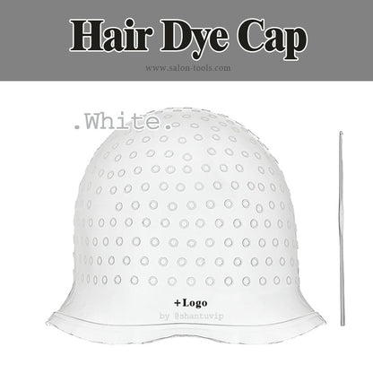 white silicone hair dye cap hair dyed Cap