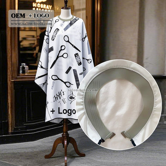 SC06-cutting cape shaving cape salon Waterproof Gown Rubber Custom Barber with logo Silicone Neck Capes